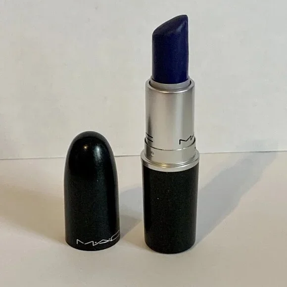 MAC 'Matte Royal' Matte Cobalt Blue Lipstick Limited Edition ** USED** Rare - Picture 5 of 6